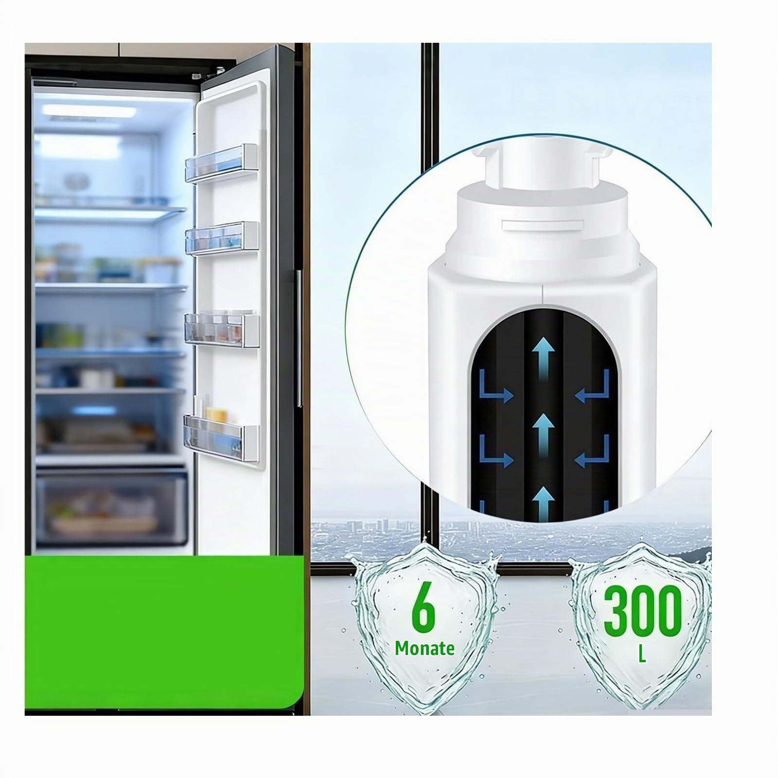 Kompatibel mit Samsung DA97-17376B, HAF-QIN/EXP, Kühlschrank-Wasserfilter Ersatz, 6-monatige Nutzungsdauer, NSF-zertifiziert(2PCS)