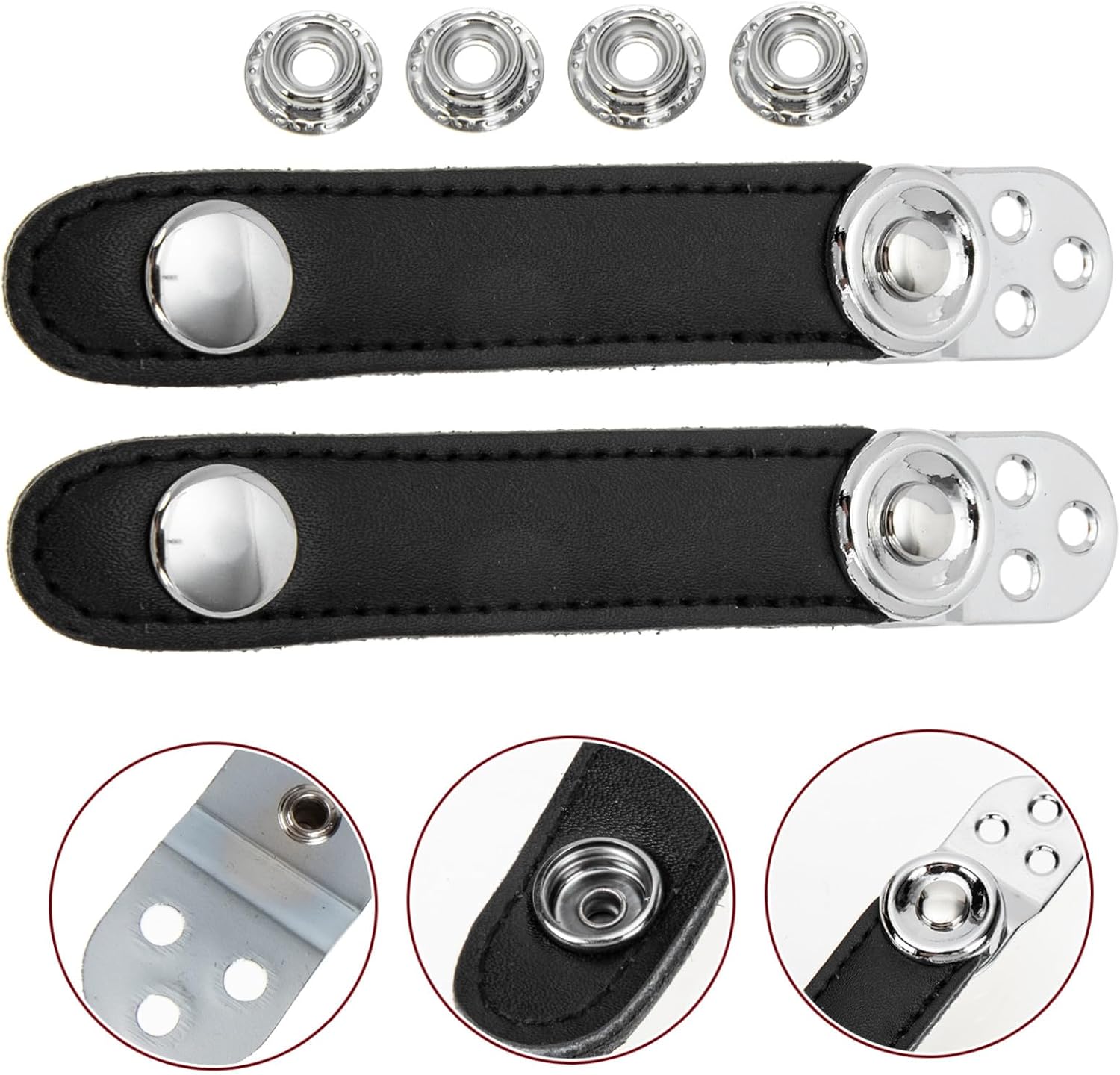 Universal Accordion Bellows Black Double Layer Buckle Belt