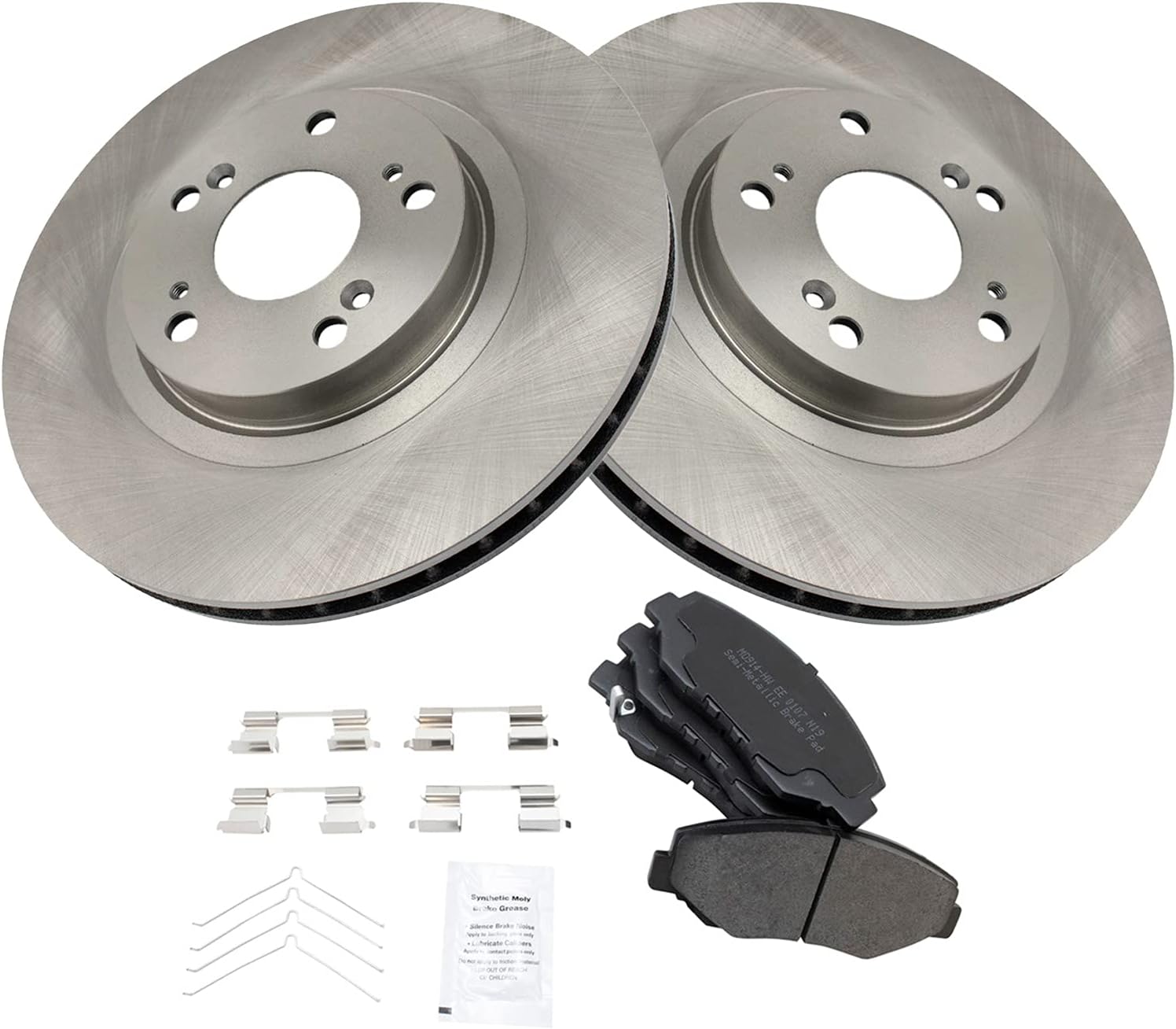 TRQ Front Brake Pad & Rotor Kit Brake Pads Brake Rotor Semi-Metallic Compatible with 2005-2006 Honda CR-V