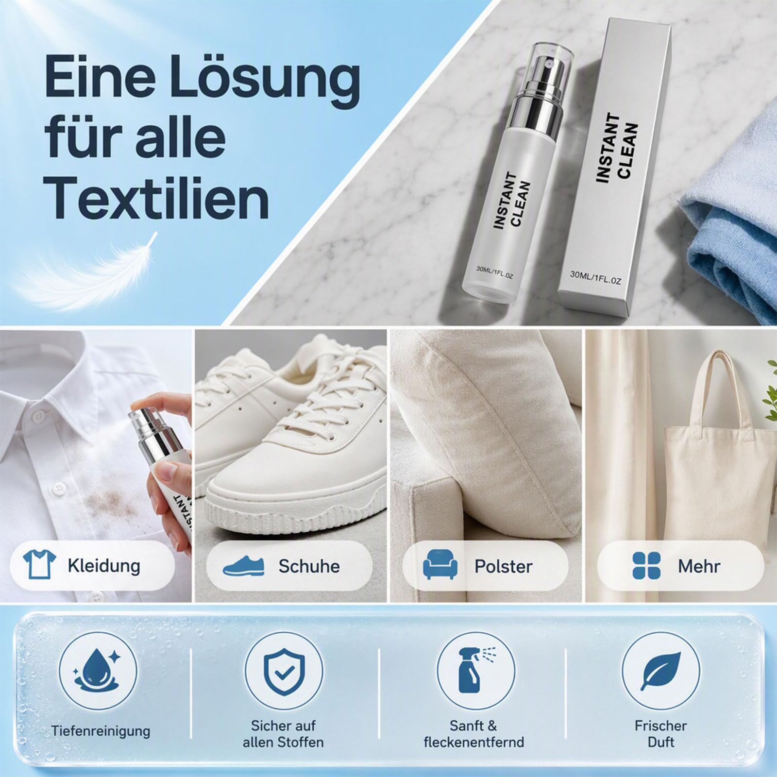 INSTANT CLEAN Magic Spray To Go, Fleckenentferner für Kleidung, 30 ml