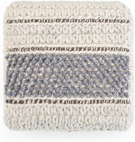 Miniatura 53 de SIMPLIHOME Grady Puf cuadrado contemporáneo en tono tierra marrón tejido a mano para la sala de estar, el dormitorio y la habitación de los niños