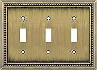 Vista 81 de Henne Bery Sunken Pearls - Placa de pared decorativa resistente para interruptor, cubierta para tomacorrientes (doble dúplex, níquel satinado)