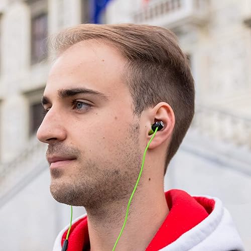 Miniatura 4 de LUDOS Clamor  Auriculares con cable, diseño intraauricular, con micrófono, cancelación de ruido, con espuma viscoelástica para iPhone, Samsung,