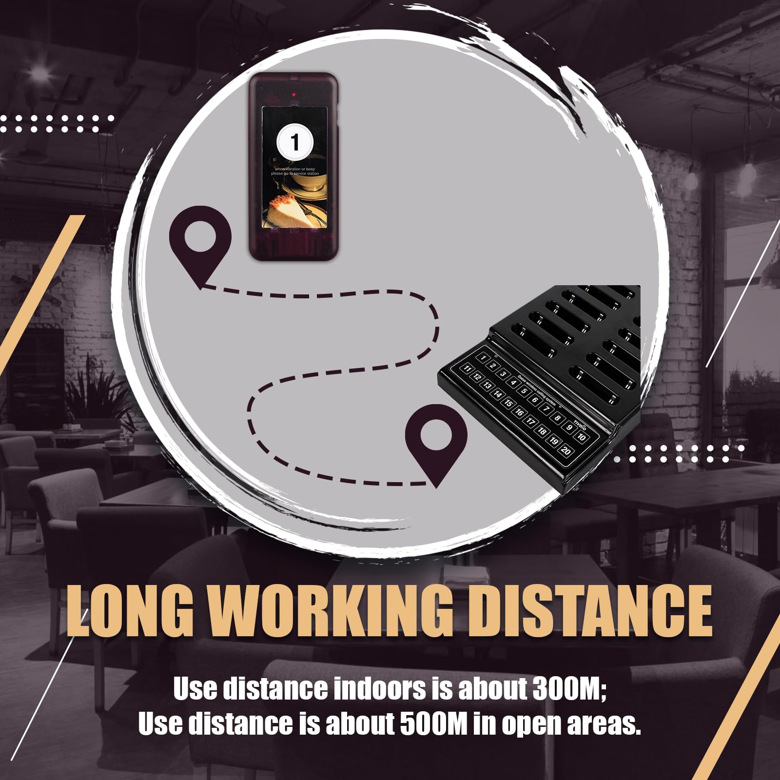 Retekess T111 Bipeur Restaurant, Restaurant Pager, 20 Bippers | pour Restaurant, Cafés, Hôtels, Extérieur 500M, 3 Modes d'Invite, Double -Row Appel du Bouton