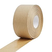 Vista 7 de Cinta de papel Kraft engomada activada por agua, 2.76 pulgadas x 49.2 yardas cinta de embalaje marrón para embalaje y envío seguros resistentes