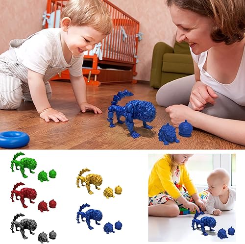 Miniatura 3 de Juego de león impreso en 3D, kit de modelo de león articulado flexible, juguete realista de figura de león, articulaciones posables, decoración