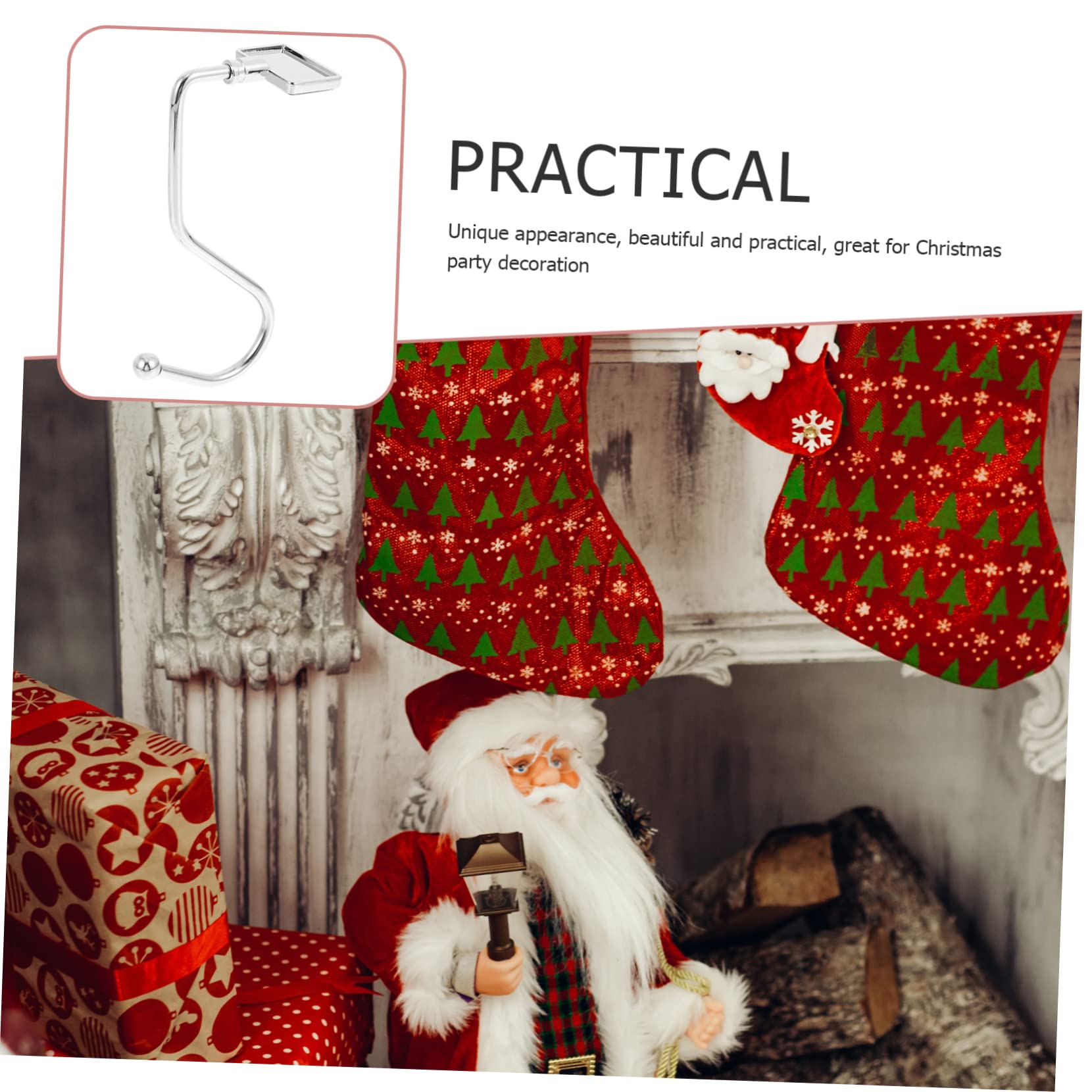 HOLIDYOYO S-Shape Desktop Hanger 6pcs Bag Hangers for Home Decor Handbag Hooks Christmas Socks Hanger for Mantle Fireplaces