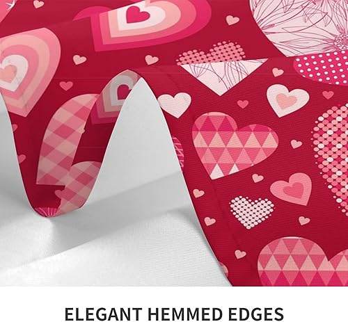 Vista 204 de AEIOAE Mantel cuadrado para el día de San Valentín de 60 x 60 pulgadas, mantel de corazones de amor, mantel de San Valentín, tela de poliéster