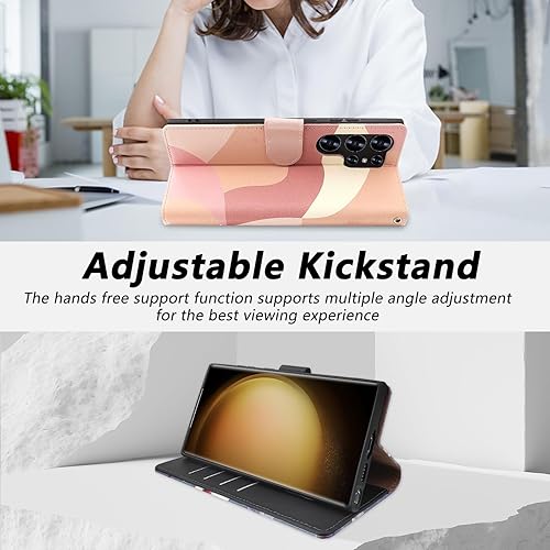 Miniatura 5 de TopPerfekt Funda tipo cartera para Samsung Galaxy S23 Ultra con bloqueo RFID, tarjetero de crédito, funda protectora de piel sintética para mujeres