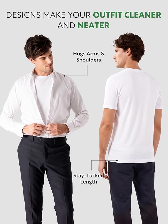 DAVID ARCHY Men's Bamboo Rayon Breathable Crew Neck Undershirts 3/5 Pack