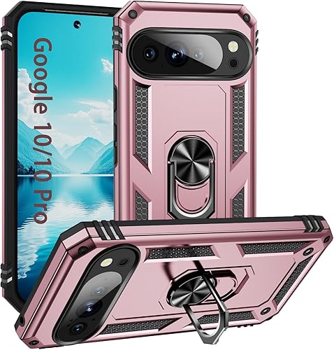 Vista 13 de Korecase Funda para teléfono para Google Pixel 6 Pro de servicio pesado resistente de cuerpo completo a prueba de golpes con anillo para dedo
