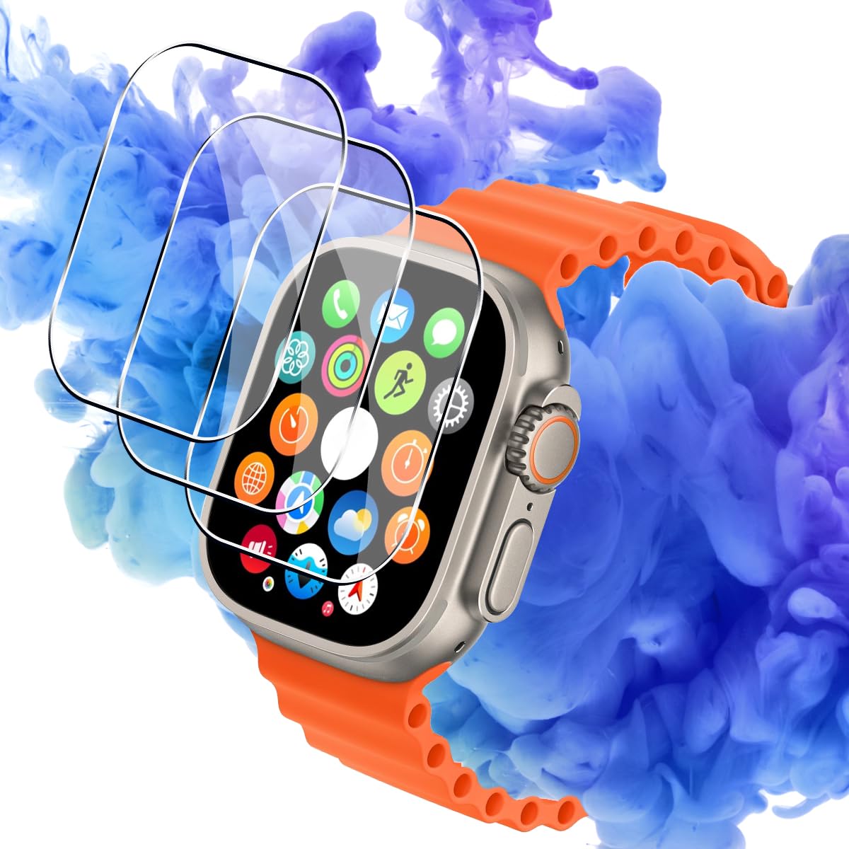 Amazon | 対応 Apple Watch Ultra 2 / Ultra 49mm ガラスフィルム 3枚 