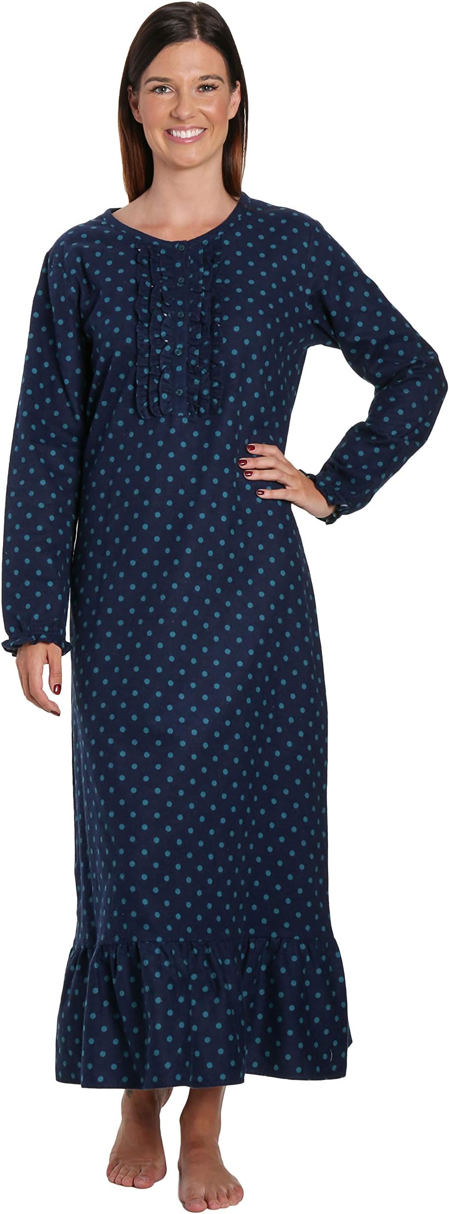 Noble Mount Long Nightgowns for Women - 100% Cotton Flannel Nightgown
