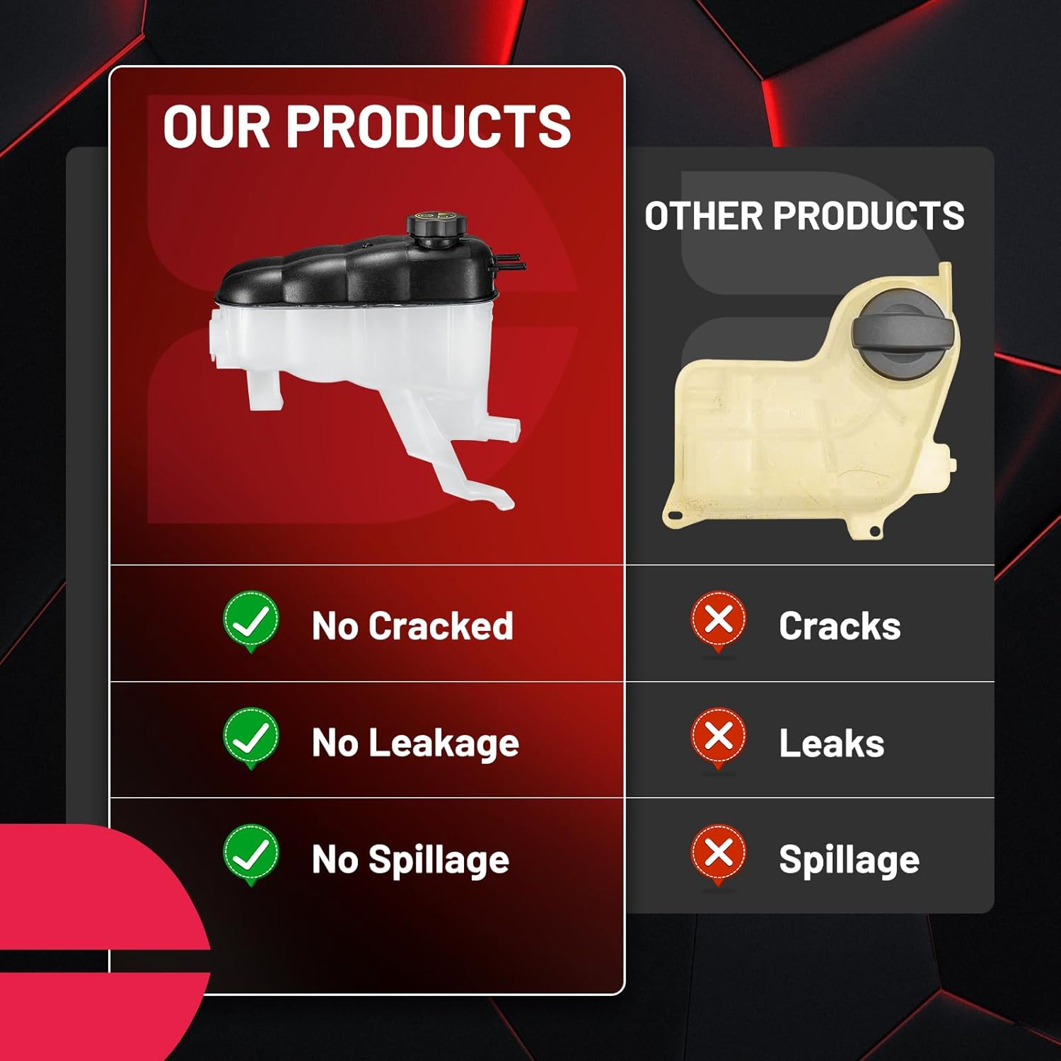 BDFHYK Engine Coolant Expansion Reservoir Overflow Tank Compatible with Cadillac Escalade ESV Yukon Sierra 1500 Tahoe Silverado 1500 Suburban 3500HD Replace 603-973 22856231 3014134