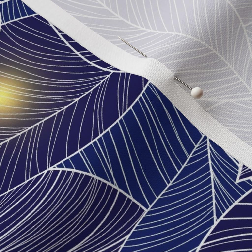 Spoonflower Fabric - Fairy Lanterns Leaves Forest Night Bugs Fireflies Lightning Bug Printed on Petal Signature Cotton Fabric by The Yard - Sewing Quilting Apparel Crafts Decor