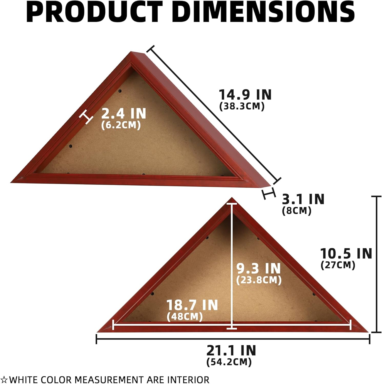 Flag Display Case Shadow Box Frame Holder for 4'x6' Folded Flag, Not for Burial