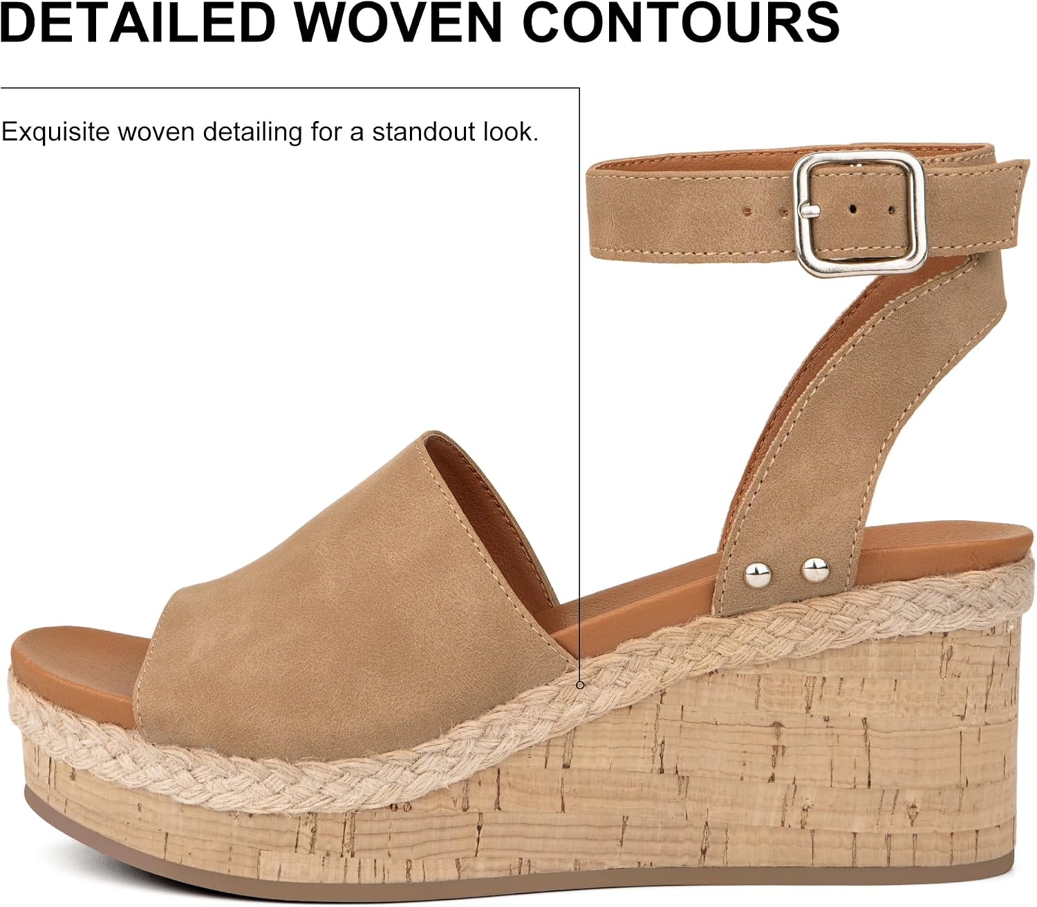 Women's Wedges Sandals Ankle Strap Wedge Sandals Espadrille Platform Dressy Sandals for Summer Beach Casual Shoes
