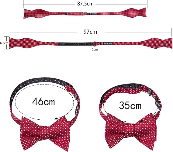 YOHOWA Bow Ties for Men Self-tied Silk Bowtie Solid Color Handkerchief Set