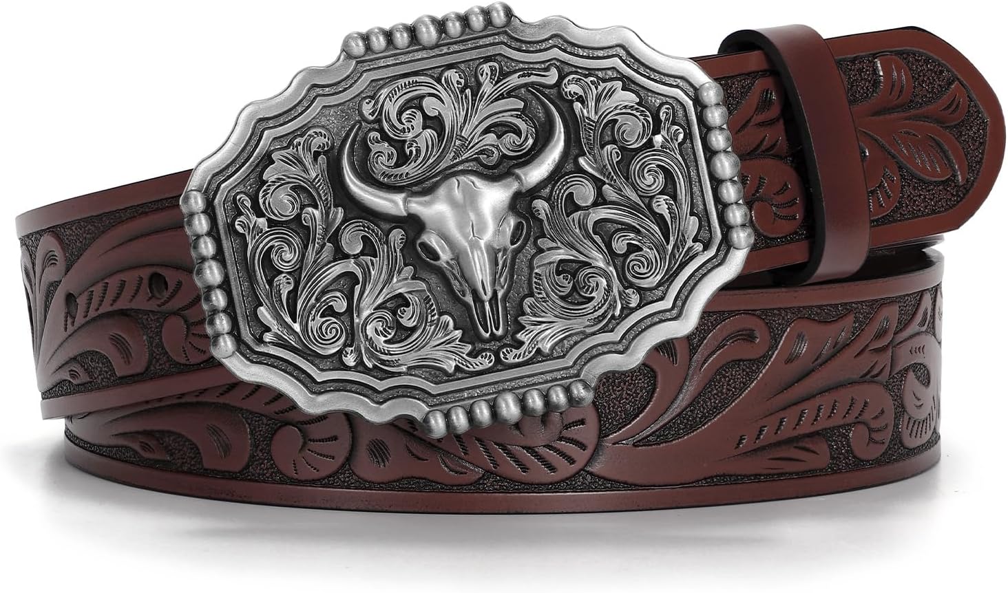 Cowboy Western Belts for Men Woman, Leather Cowboy Belt Men Women Western Cowgirl Country Belts for Gifts Jeans