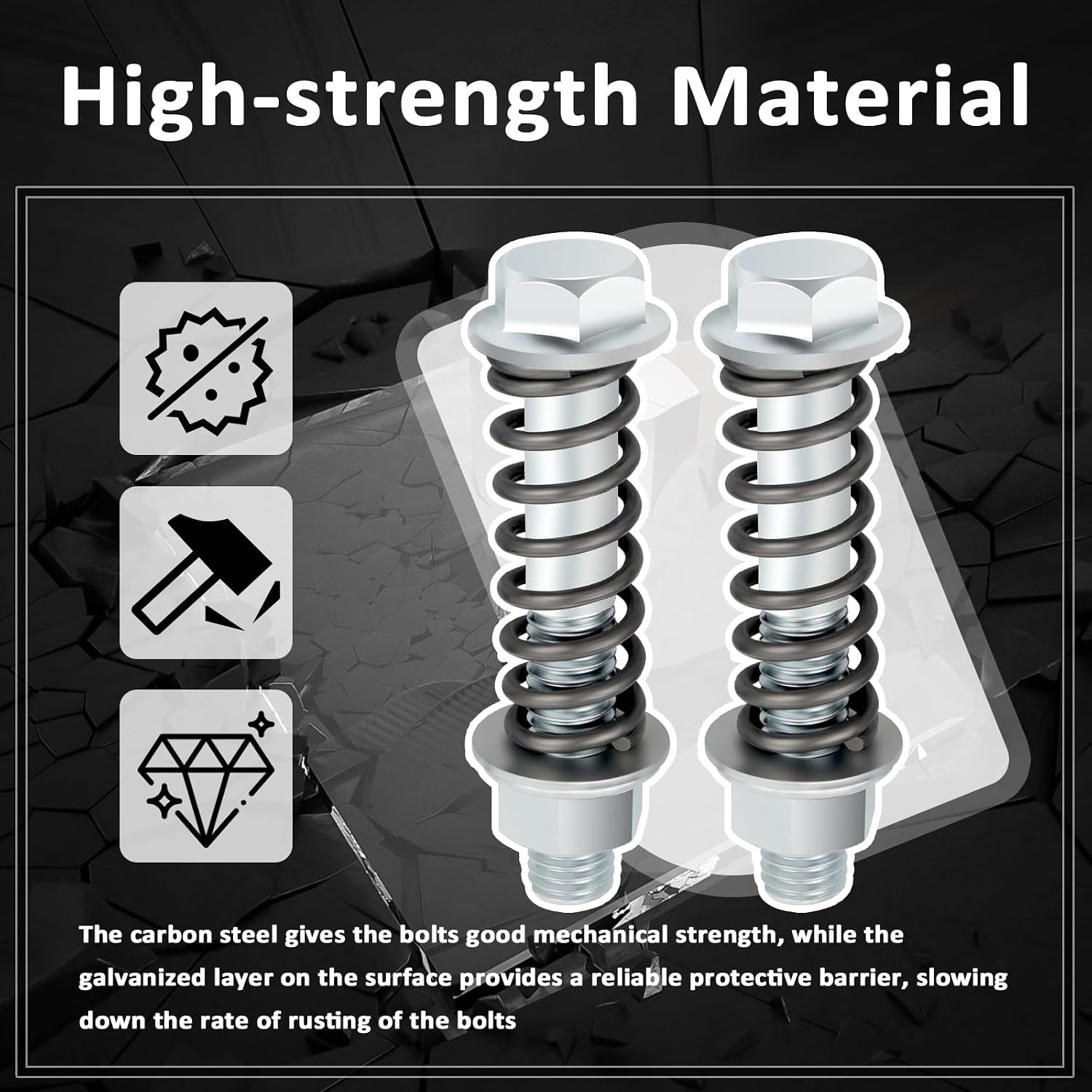2PCS M10x1.5 Car Exhaust Manifold Bolt with Springs,Heavy Duty Car Exhaust Bolts as Exhausts System/Muffler Repair Kit,Professional Cars Exhausts Flange Bolts & Nuts Kit