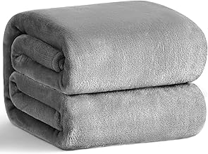 Gemarwel Microfiber Blanket, Washable, Thick, Soft, Fluffy, Warm, Heating Effect, Nordic, Lightweight, Anti-static, Suitable for All Seasons, Single Size, 55.1 x 78.7 inches (140 x 200 cm), Gray