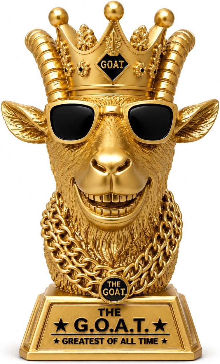 GOAT Trophy Award, 6.1 Inch Handmade Resin Greatest of All Time Trophy