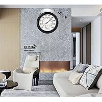 Vista 4 de Termómetro de pared grande para interiores y exteriores de 12 pulgadas, higrómetro, impermeable, no requiere batería (negro)