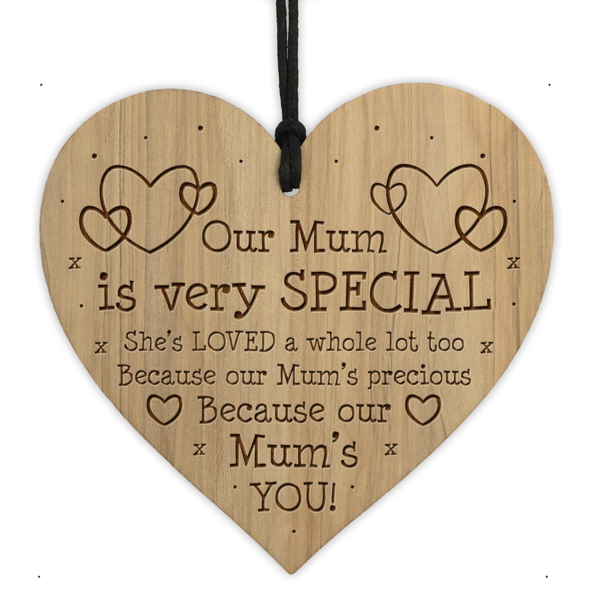 Red Ocean Mum Gift Ideas For Birthday Christmas Engraved Heart Thank You Daughter Son Gifts