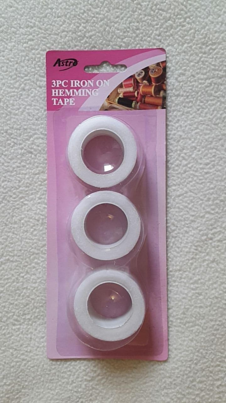PMS Pack of 3 Iron ON Hemming Tape ON Blister Card