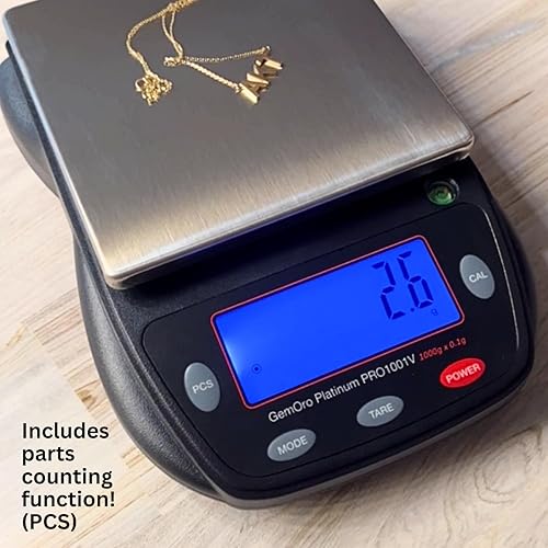 Miniatura 8 de GemOro Platinum PRO1001V  Báscula portátil duradera y precisa para encimera de Jewelers  Herramienta de precisión digital con lectura profesional