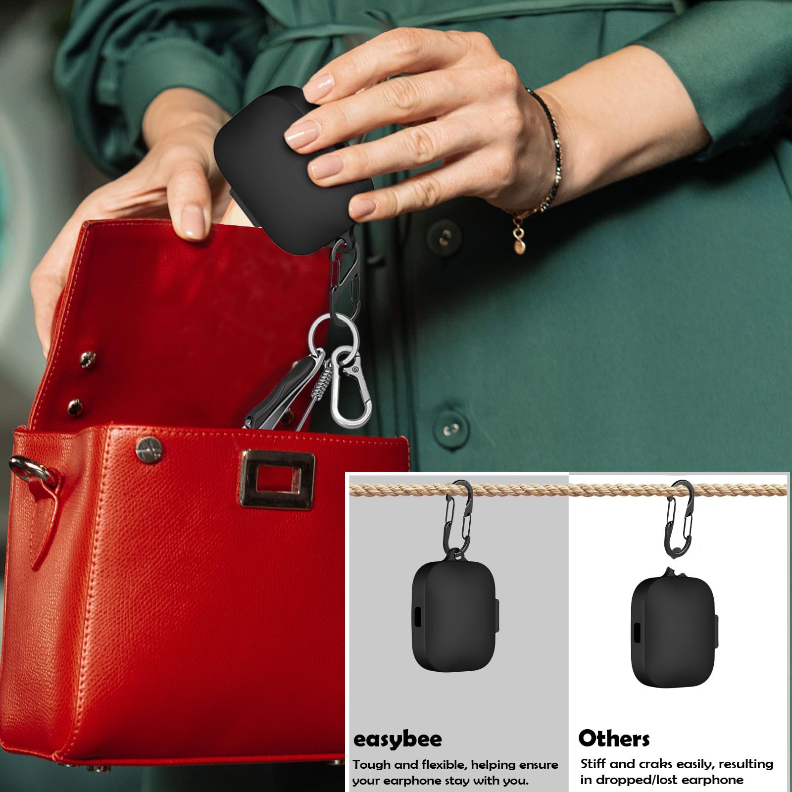 YAODLE Funda Compatible Con Xiaomi Redmi Buds 6, Funda Suave A Prueba De Golpes, Con Mosquetón, Antihuellas, Antiabrasión (blanco