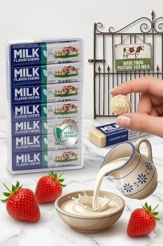 Milk Flavor Chews, Vegan Friendly, Chewy Candy, 525g by decadent