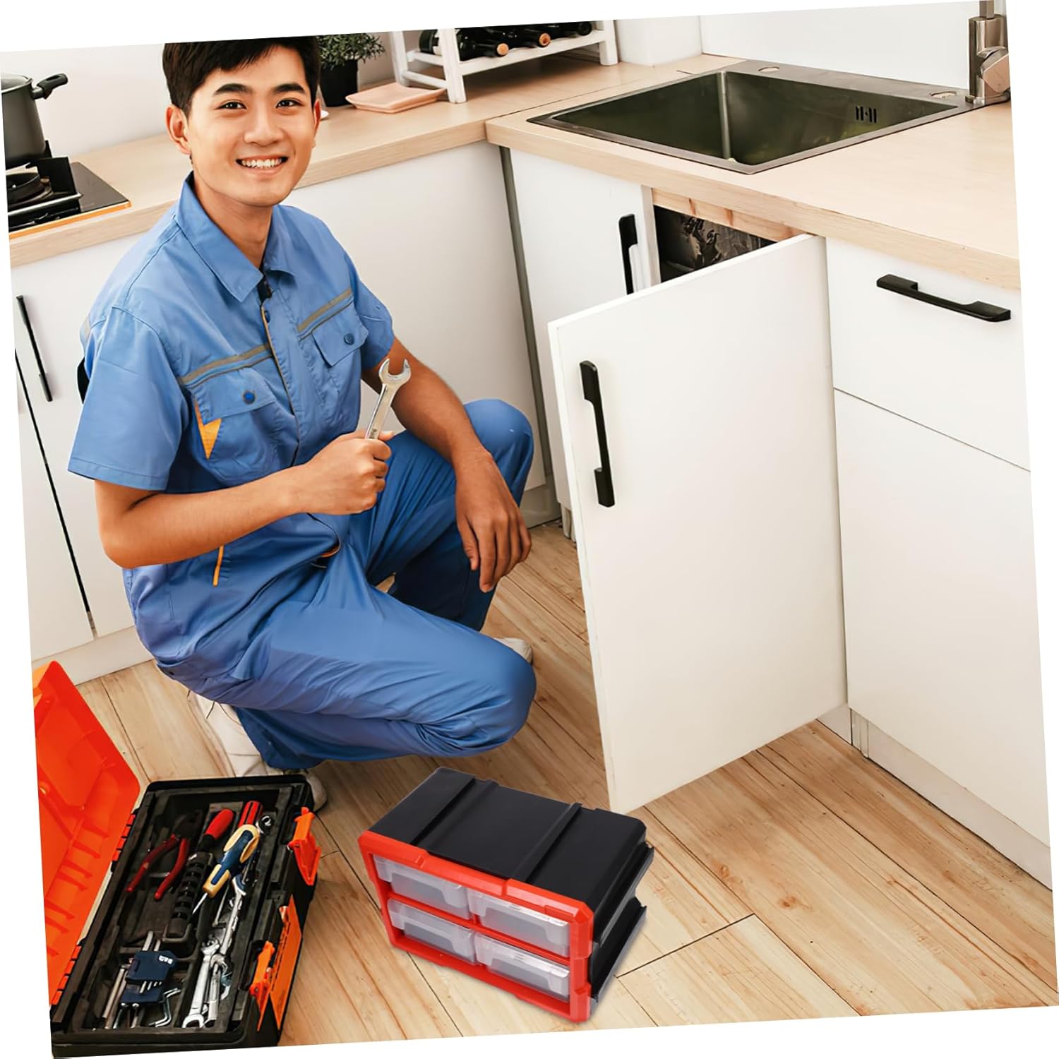 Hardware Organizer Box Small Storage Box for Thread Nut Bolt Parts Storage Bins