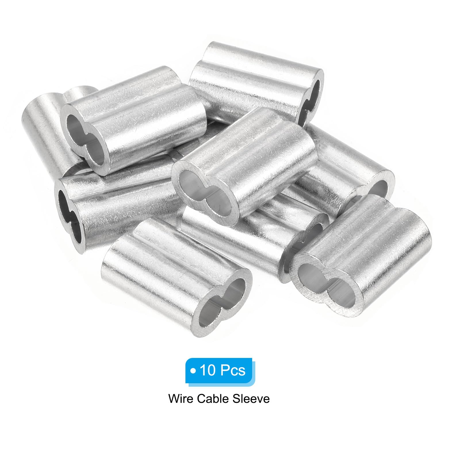 Manchons De Sertissage Aluminium Sourcing Map - 5mm | Lot De 10 | Pour Câbles/Cordages | Argent