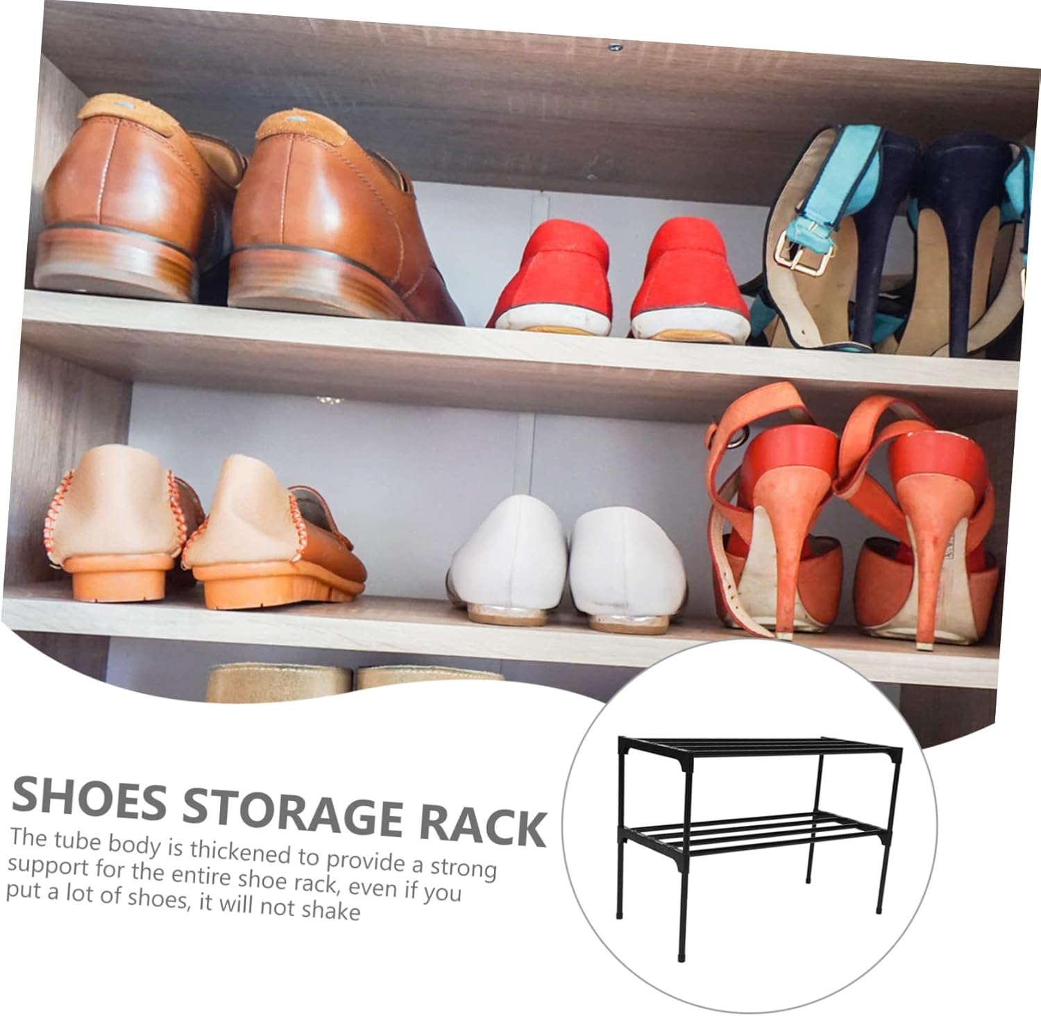Double Layer Stainless Steel Shoe Organizer for Entryway Space Saving Shoe Storage Rack Shoe Shelf for Closet Modern Design for Home
