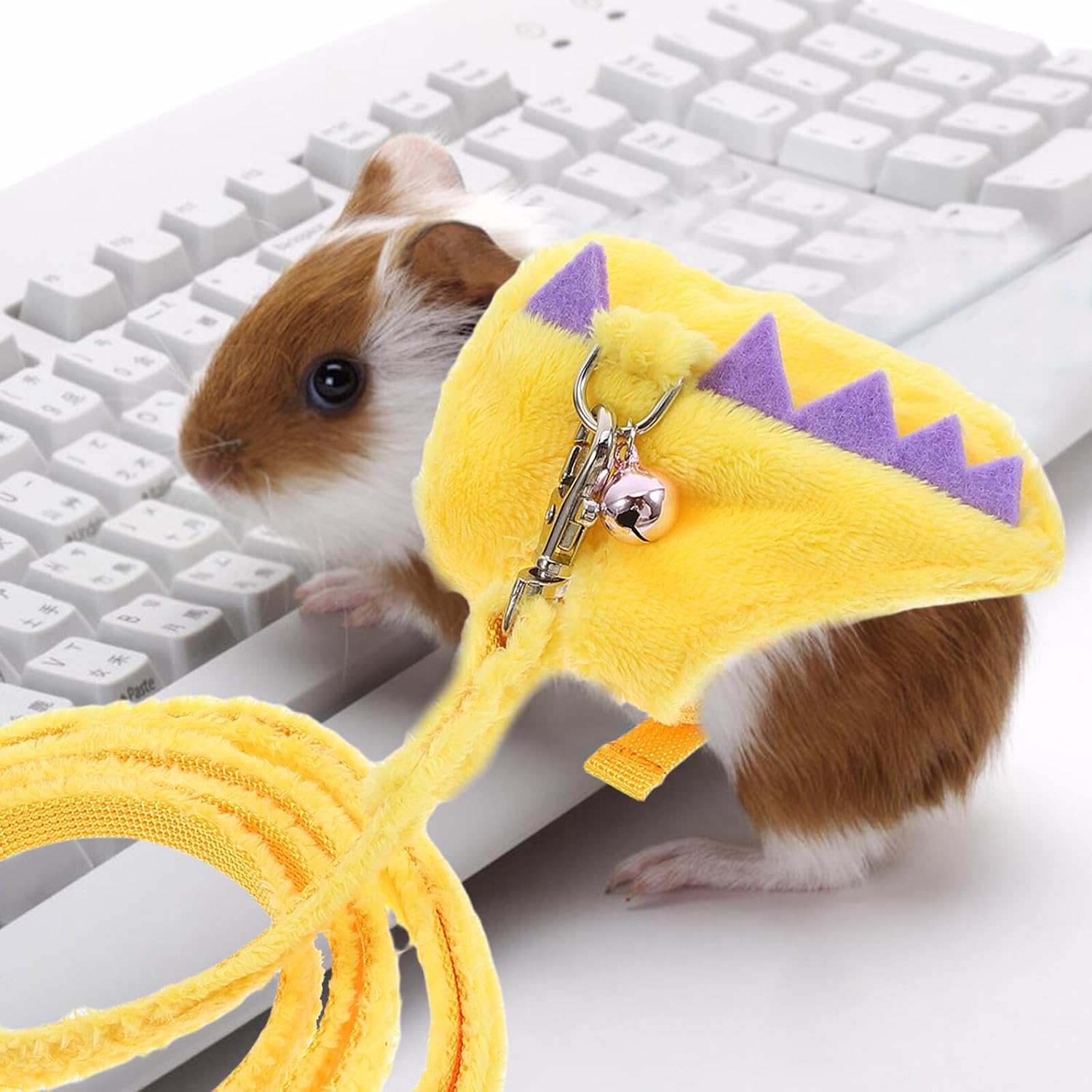 Levemolo Cartoon Squirrel Harness and Leash for Small Pets Adjustable Vest Style Guinea Pig and Bunny Leash Anti-Escape Traction Rope for Ferrets Hedgehogs and Small Animals Lightweight and