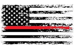 Thin Red Line Sticker - Support Our Firefighters