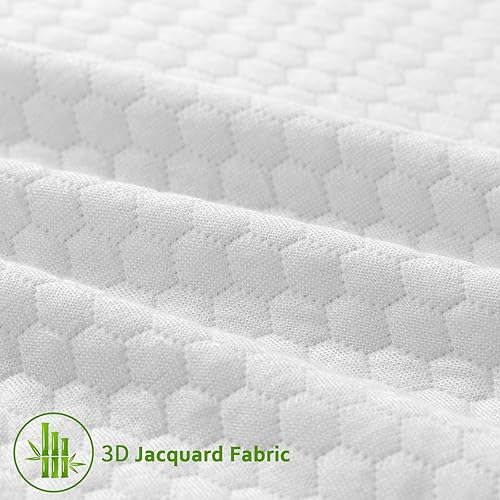 Miniatura 2 de Funda de colchón tamaño Queen, 1 a 2 pulgadas con cremallera extraíble de espuma de bambú refrescante, protector de colchón de espuma viscoelástica