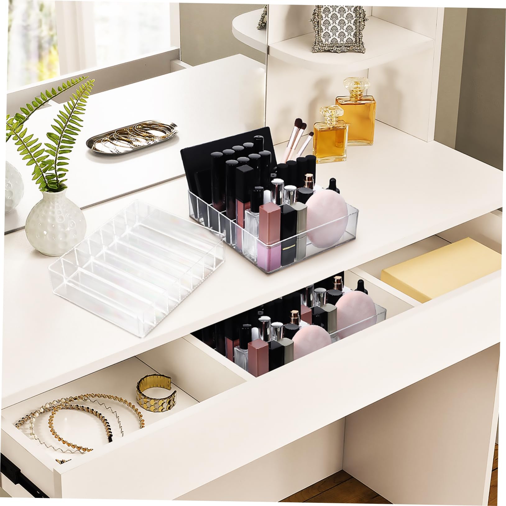 Contenitore Organizer per Palette Ombretti in Acrilico a 7 Scomparti