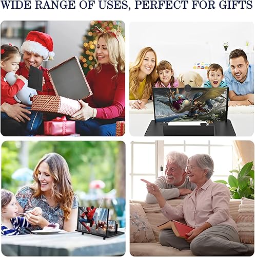 Miniatura 7 de Lupa de pantalla de 12 pulgadas para teléfono inteligente 3D HD, lupa de pantalla de teléfono móvil, pantalla HD expandible, plegable, para ver