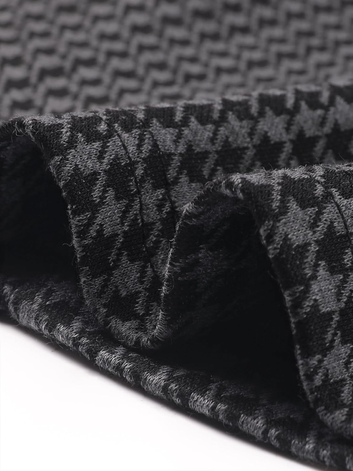 Allegra K Work Dress for Women Short Sleeve Vintage Houndstooth Above The Knee Dress - Image 5