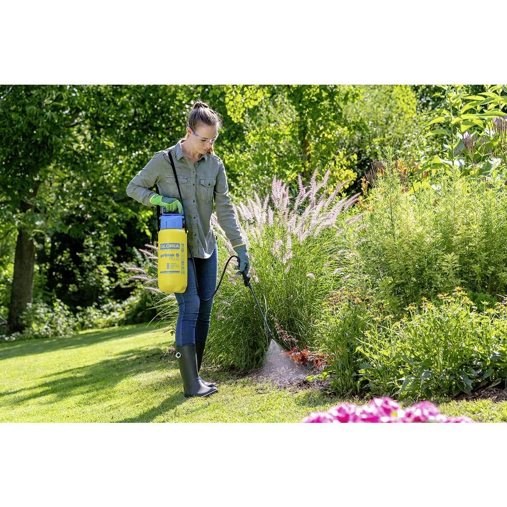 GLORIA Spruzzatore prima 5 PLUS | Pompa 5L per Acido Acetico e Diserbo | Nebulizzatore 5L resistente agli acidi | Guarnizioni EPDM | Lancia prolunga 0,5m | Per acido acetico 10% e diserbo naturale