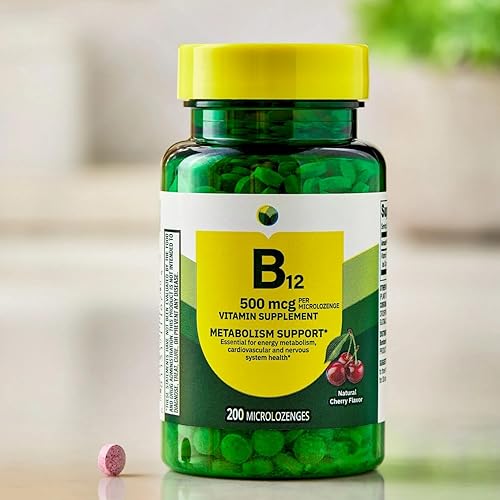 Miniatura 3 de Sublingual B12 500 mcg- Spring Valley 500 mg Sabor a cereza - Spring Valley Sublingual Vitamina B12 Micropastillas, 500 Mcg, 200 unidades (paquete 1)