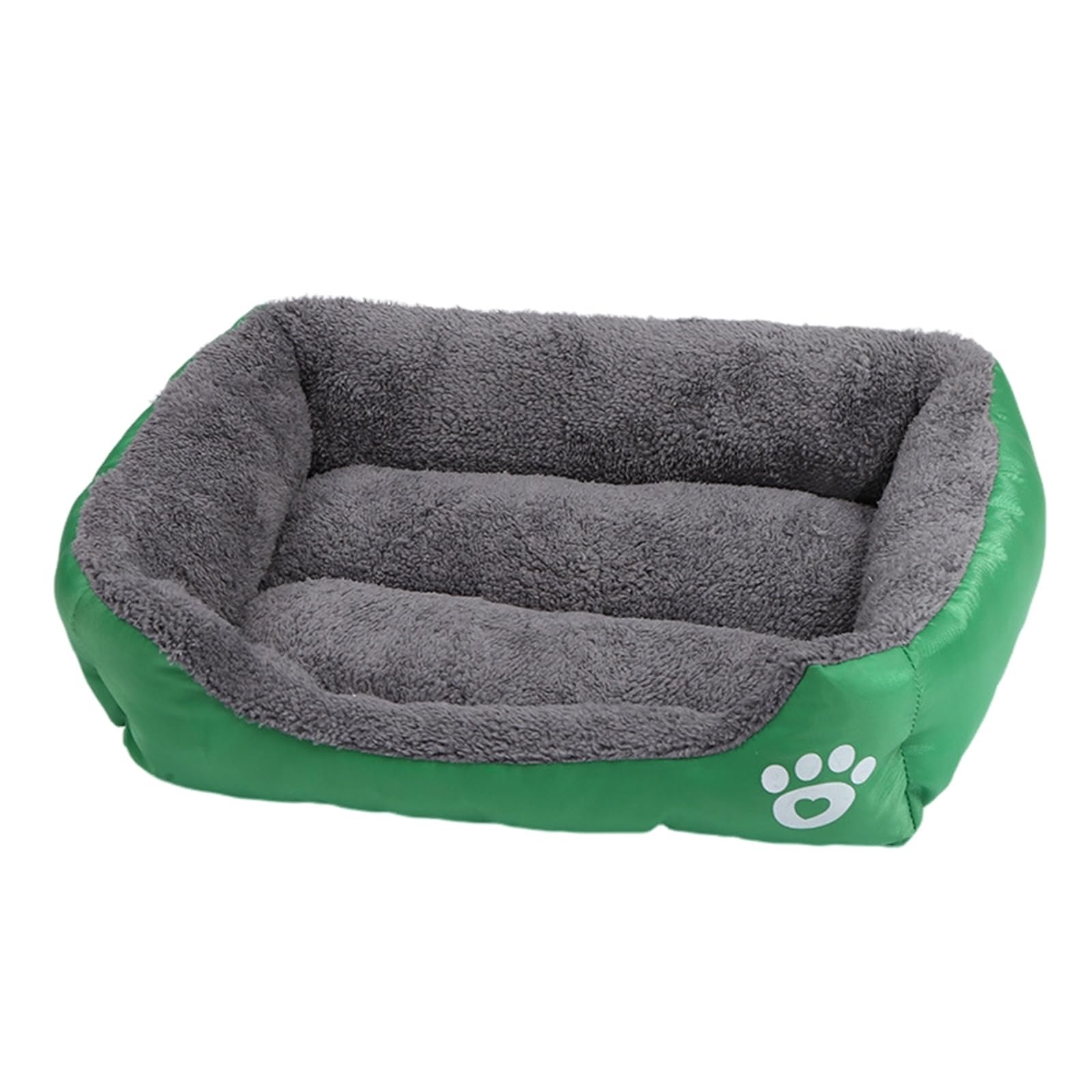 Mateju Plush Pet Bed Rectangle, Comfortable Fluffy Pet Cushion Warm Thick Warm Soft Plush Dog Cat Bed for Indoor Calming Puppy Kitten Petbed, for Small Medium (Grass green,66x50x12cm)
