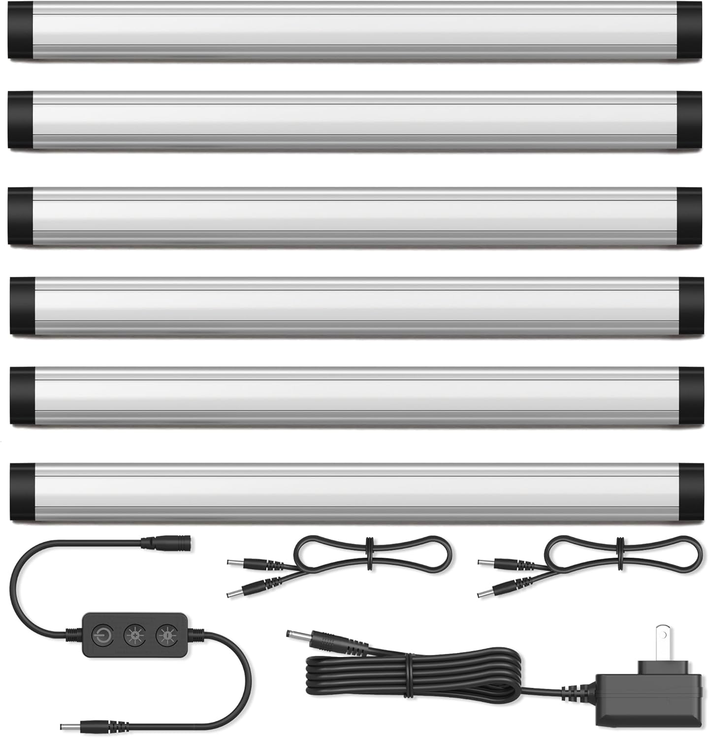GETINLIGHT 12-inch Plug-in LED Under Counter Lights for Kitchen, Day Light 5000K, Pack of 6, IN-0110-26-SN-5K