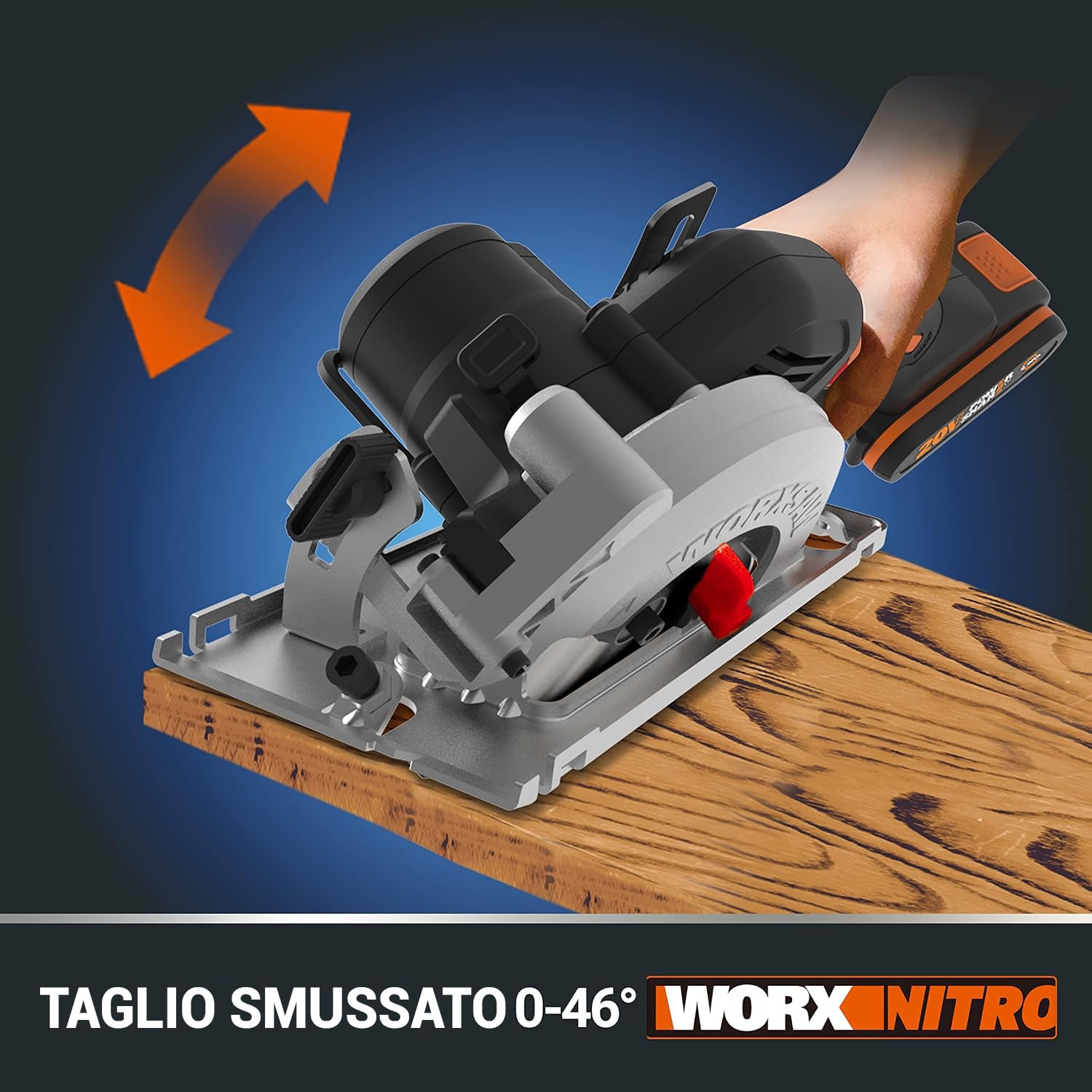 Worx WX531.9 Sega circolare compatta ad immersione ø 120mm 20V a batteria - solo corpo macchina
