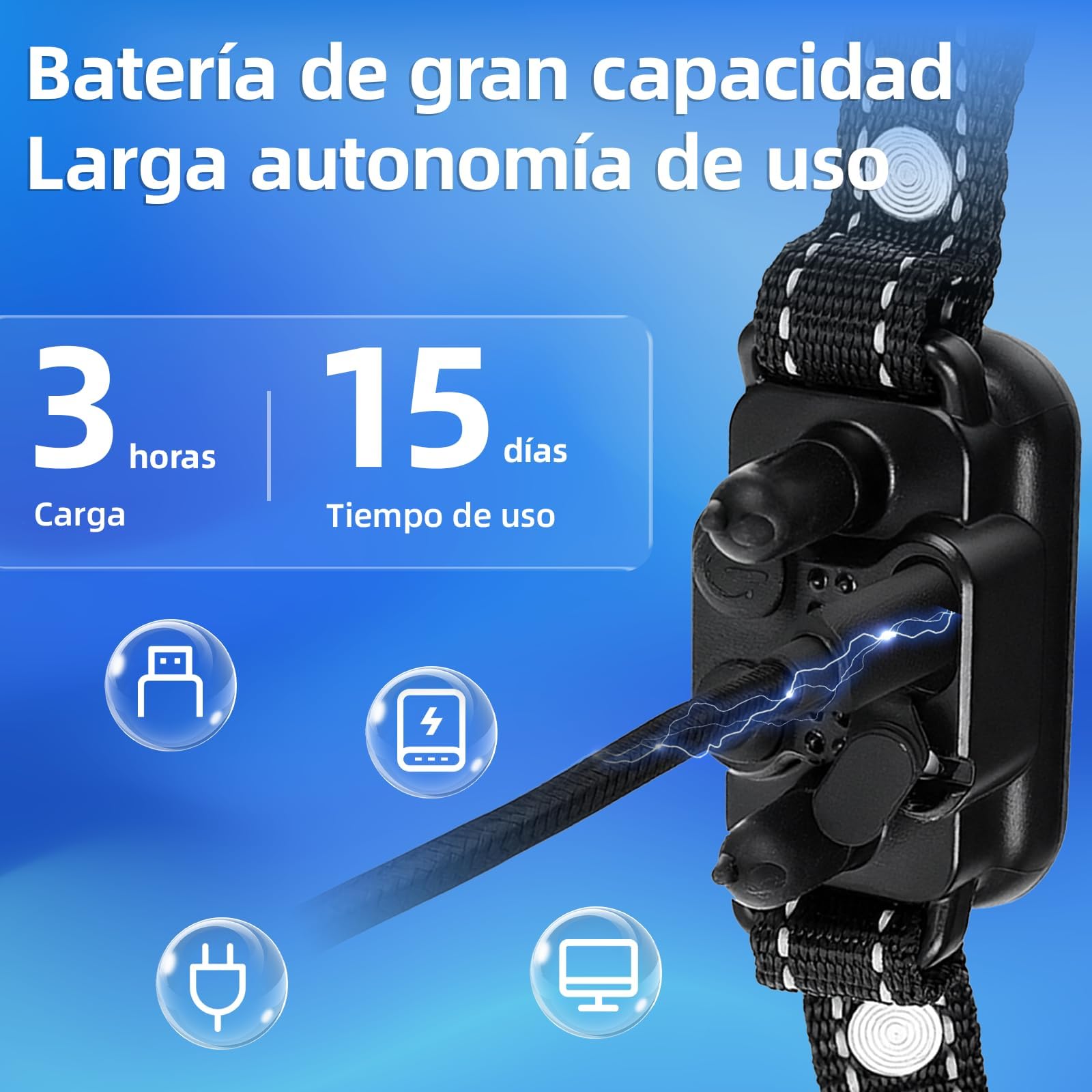 Collare Antiabbaio per Cani Piccoli Medi Grandi, Collare Addestramento Intelligente con 5 Modalità e Sensibilità Regolabile, Display LED, Batteria USB Ricaricabile, IP67 Impermeabile