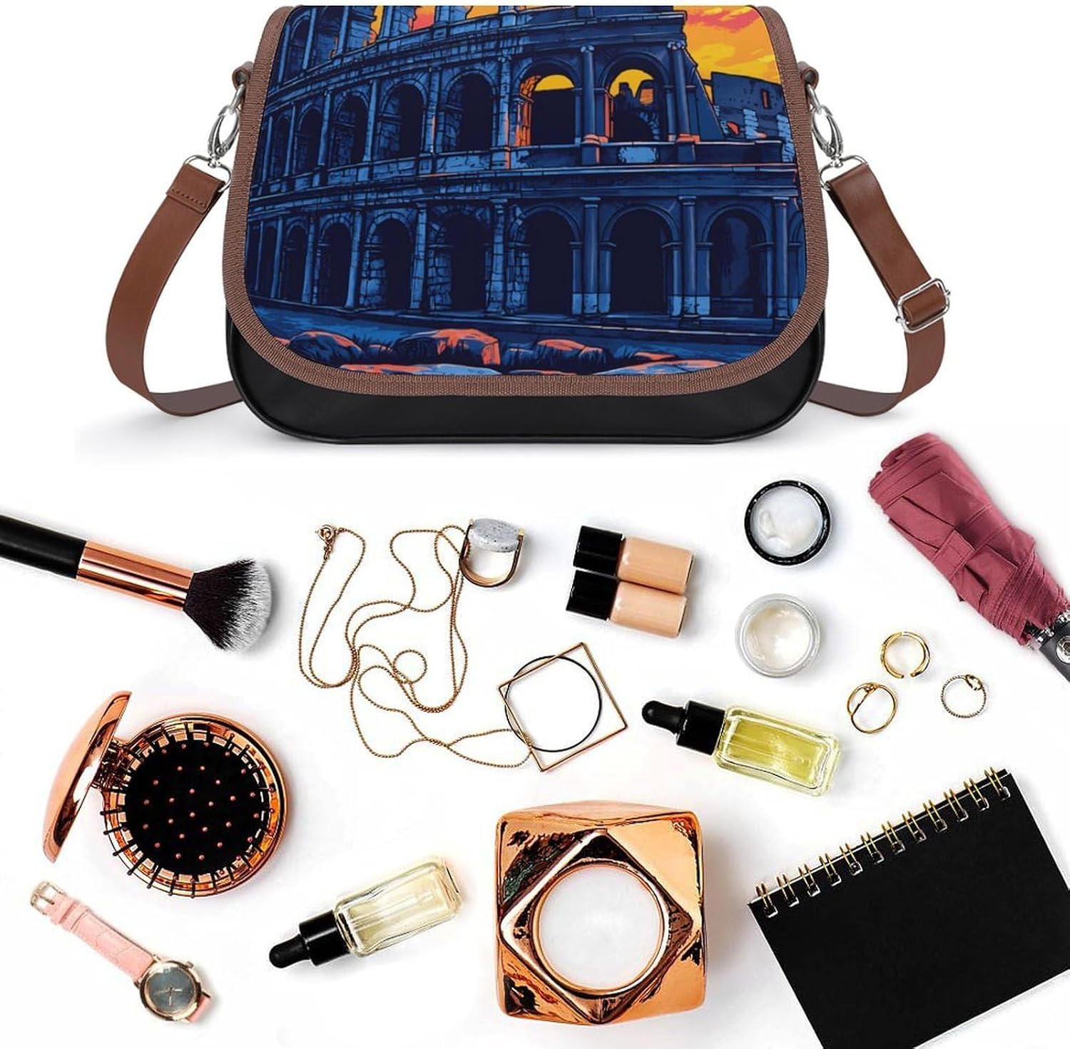 Rome Italy Landmarks Fashion Crossbody Bags for Women Custom Shoulder Handbags Travel Purses with Strap - Image 6