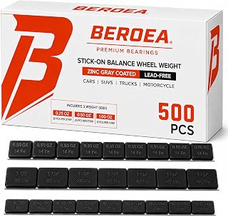 OCTOPUS BEROEA 500Pcs Zinc Black Coated Stick-On Balance Wheel Weight Lead-Free Cars SUVs Trucks Motorcycle Wheel Balancers w/Wider and 3M Tape 1oz, 0.5oz, 0.25oz – 500 Pcs