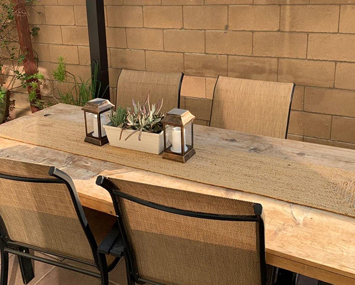 Rustic Braided Jute Table Runner Reversible Farmhouse Decor 13x72 Inch